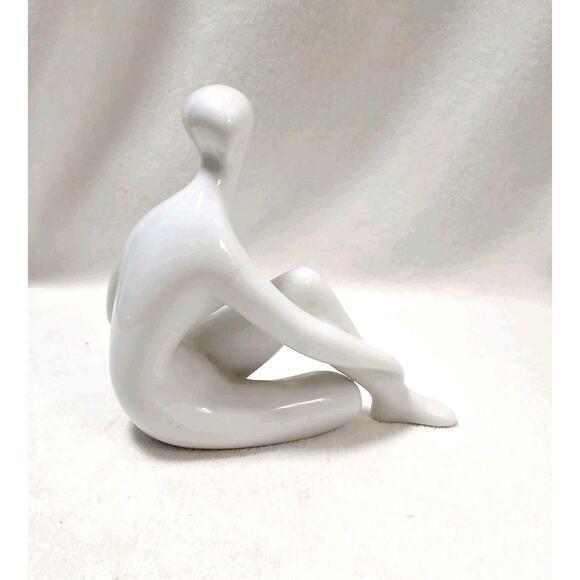 1960s Royal Dux Czeckoslovakian Nude Woman Figurine 7" White Porcelain MCM Art Deco For Sale - Image 5 of 18