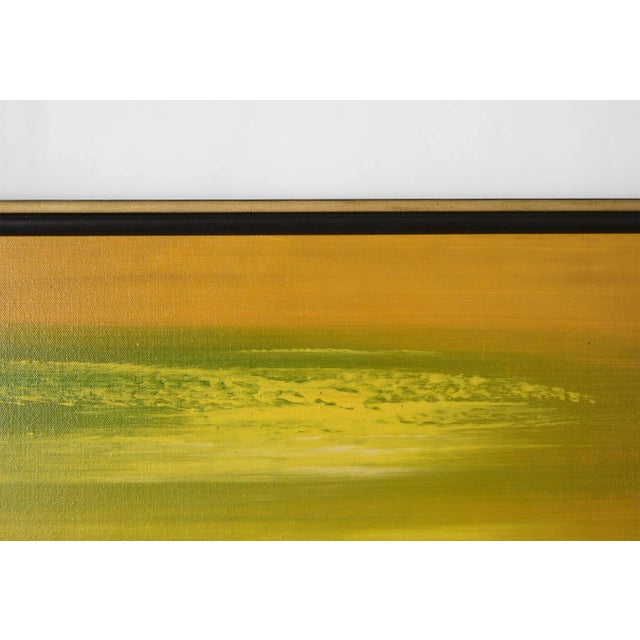 Vintage 1970s Lovers in the Flower Field Landscape Painting For Sale - Image 9 of 11