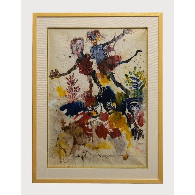 Sergio Barletta, Homage t#o Klee, Original Tempera and Watercolor, 1960s For Sale - Image 3 of 3