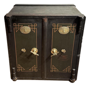 Antique English Iron Safe, 1890s