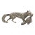 Vintage Italian Handmade Genuine Silver Large Fox With Hunted Game Figurine Rare Sculpture For Sale