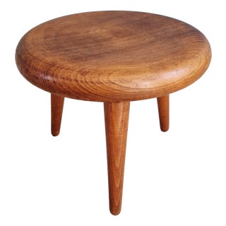 Modernist Tripod Stool in Wood, 1950s For Sale