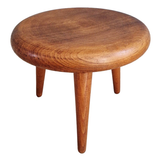 Modernist Tripod Stool in Wood, 1950s For Sale