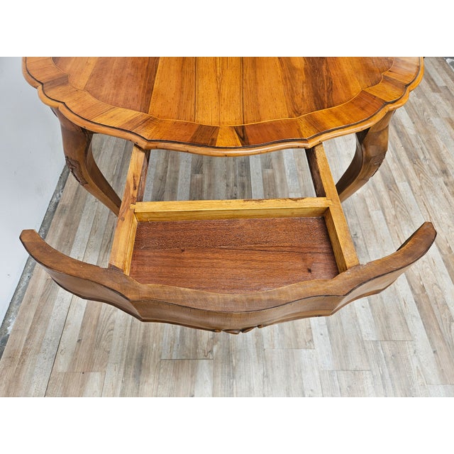 Baroque Style Table in Carved Walnut with Side Drawers, 1960 For Sale - Image 10 of 16