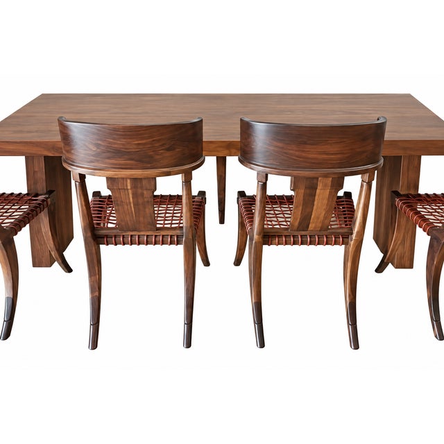 Mid-Century Modern Klismos Style Solid Walnut Dining Chairs -Set of 10 For Sale - Image 3 of 7