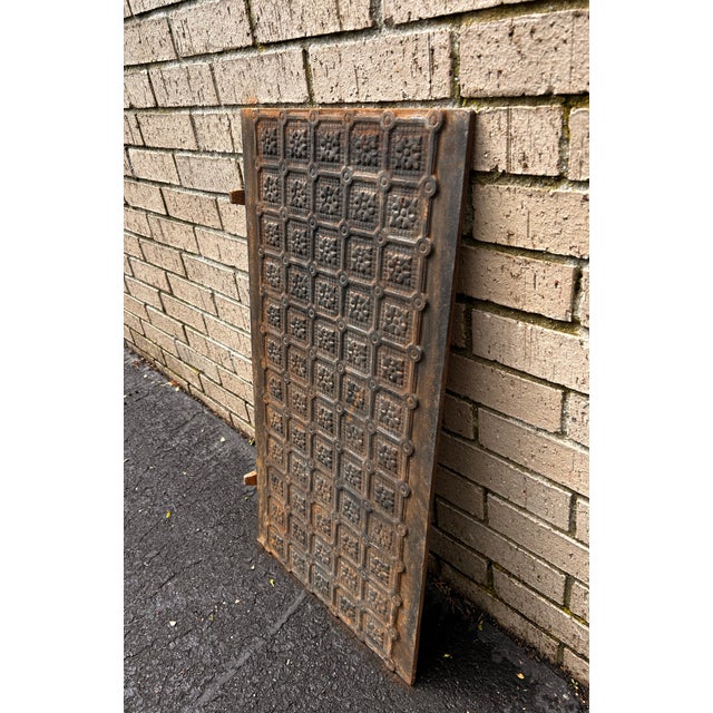 Victorian Antique Cast Iron Fireback For Sale - Image 3 of 6