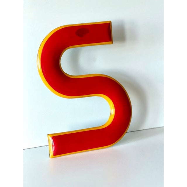 1960s Industrial Enamel Letter S, 1960 For Sale - Image 5 of 11