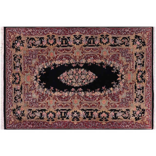 Black 1990's Abusson Pak-Persian Black/Black Wool Rug - 3'1'' X 5'0'' For Sale - Image 8 of 9