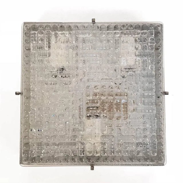 Metal Mid-Century Italian Crystal Glass & Steel Squared Sconce, 1970s For Sale - Image 7 of 11