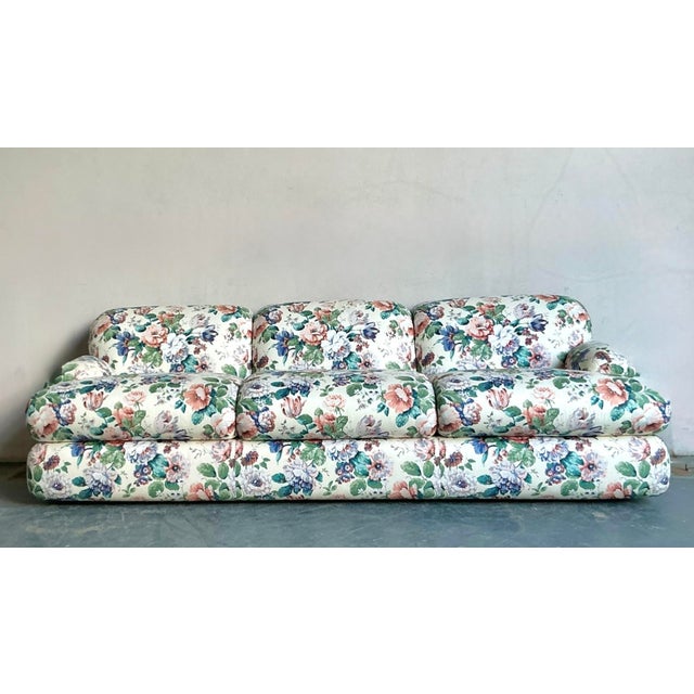 Vintage Regency Printed Floral Sofa For Sale - Image 10 of 12
