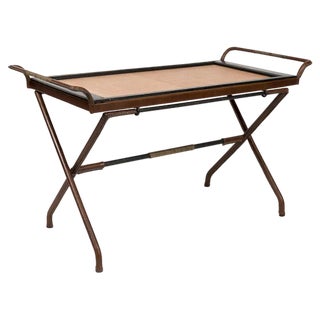 Coffee Table in Sheathed Leather by Jacques Adnet, 1950s For Sale