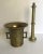 Antique Heavy Brass Mortar and Pestle Set For Sale In Los Angeles - Image 6 of 8