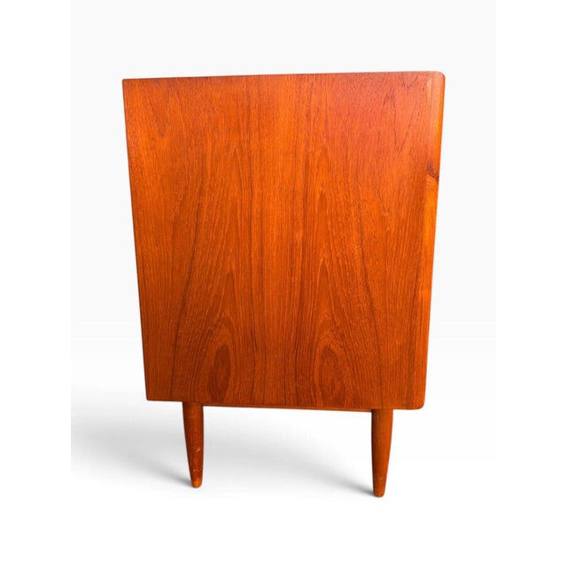 Danish Teak Four-Drawer Dresser | Arne Vodder | Sculpted Pulls & Finished Back | C. 1960s, Attributed For Sale - Image 6 of 13