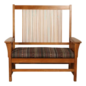 Stickley Mission Collection Oak Spindle Settee