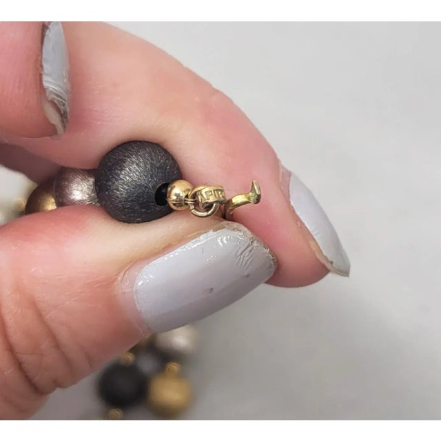 Napier Vintage Signed Napier Tri-Tone Beaded Necklace, C 1967 For Sale - Image 4 of 7