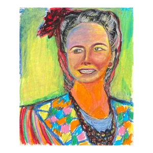 1980s Larry Connatser Portrait of Lady