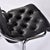 Vintage 1970s scoop chairs by Daystrom. The tufted black vinyl upholstery is original and in outstanding condition. Chrome...