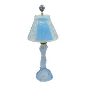 Vintage Walther & Sohne Art Deco Frosted Blue Mermaid Boudoir Lamp