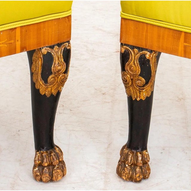 Traditional Antique Russian Empire Parcel Ebony Mahogany Chairs For Sale - Image 3 of 7