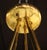 Tommi Parzinger Brass & Walnut Danish Modern Five-Light Champagne Glass Shades Chandelier For Sale - Image 4 of 10