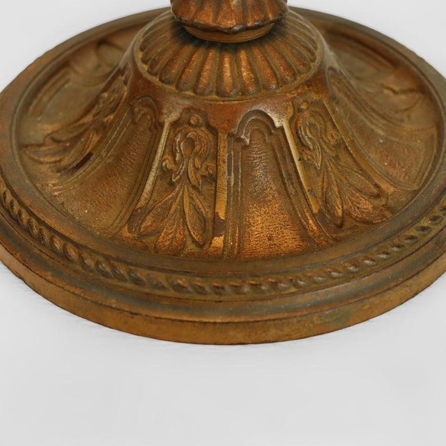 Antique Bradley & Hubbard School Arts & Crafts 6 Panel Slag Glass Lamp C1920 For Sale - Image 6 of 11