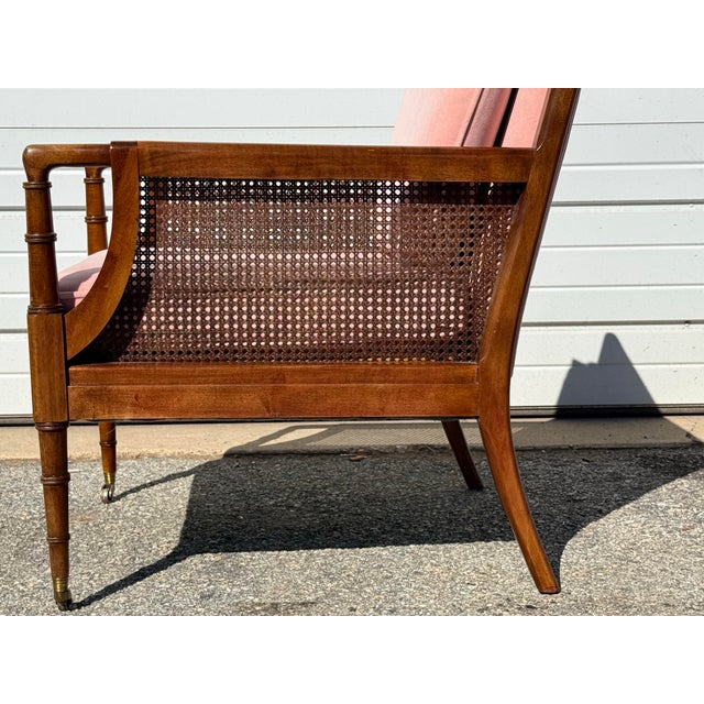 Pink Mid-Century Regency Velvet Lounge Chair For Sale - Image 8 of 12