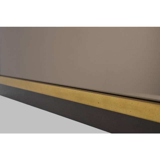 Metal Mid-Century Belgian Mirror in Copper and Fumé Glass from Belgo Chrome, 1980s For Sale - Image 7 of 11