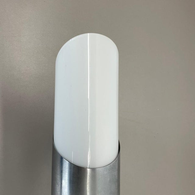 Metal Silver Metal and Satin Glass Tube Torch Wall Light, Italy, 1970s For Sale - Image 7 of 18