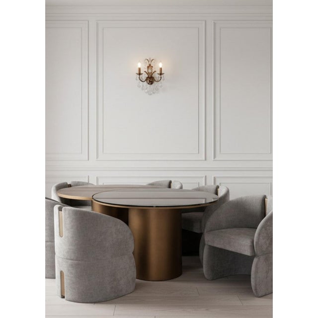 Bently Gray and Gold Armchair Dining Chair For Sale In Los Angeles - Image 6 of 7