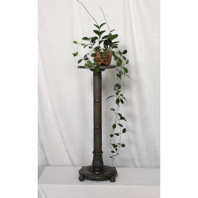 1930s Art Deco Wood Plant Stand With Ball Feet For Sale - Image 9 of 10