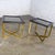 Late 20th Century Modern End or Side Tables 1 Rectangle & 1 Square W/Glass Inset Tops & Brass Plate Bases For Sale - Image 6 of 18
