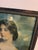 Haskell Cottin victorian-style woman portrait print in wood frame. Some slight fading to colors throughout as shown....