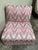 Post Modern Pink Flame Stitch Slipper Chair For Sale - Image 4 of 9