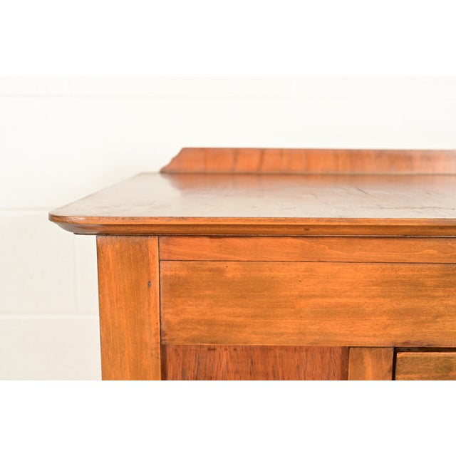 Wood Berkey & Gay Style Antique English Jacobean Carved Walnut and Burl Wood Bookcase or Bar Cabinet, Circa 1920s For Sale - Image 7 of 13