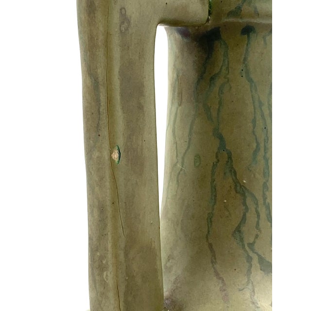 Art Deco Green Iridescent Vase, Montieres France 1930s For Sale - Image 12 of 12