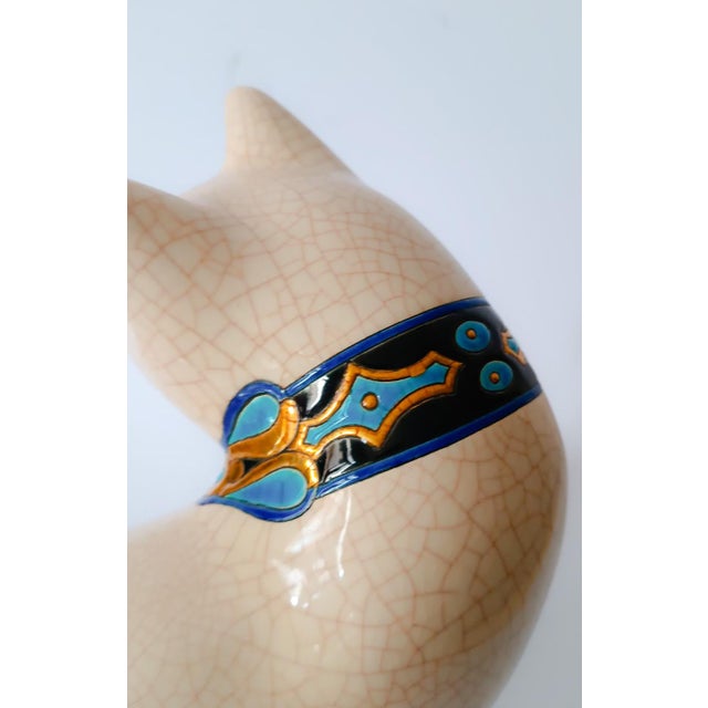 Ceramic Cat from Longwy, 1970s For Sale - Image 3 of 10