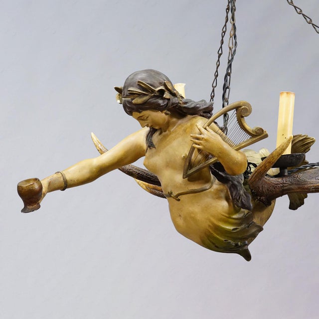 Victorian Antique Lusterweibchen of a Mermaid Ca. 1900 For Sale - Image 3 of 10