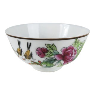 Chinese Antique Peony and Orioles Bowl For Sale