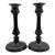 Antique Pair of American Pewter Candlesticks With Push Up Rods, Circa 1820s–1830s For Sale