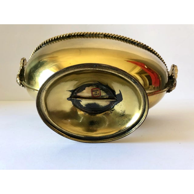 Mid 20th Century Vintage Italian Brass Cachepot For Sale In Buffalo - Image 6 of 7