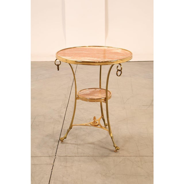 Mid 20th Century Mid 20th Century Neoclassical Style Pair of Marble Top Gueridon Side Tables For Sale - Image 5 of 18