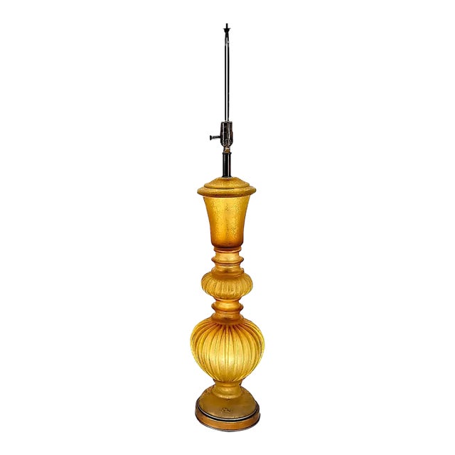 Venetian Glass Table Lamp by Seguso for Marlbro Lamp Company For Sale