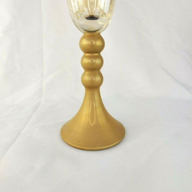Gold Late 20th Century Bombay Glass Decanter Set 6 Glasses Gold Frosted Stems Made in Poland For Sale - Image 8 of 13