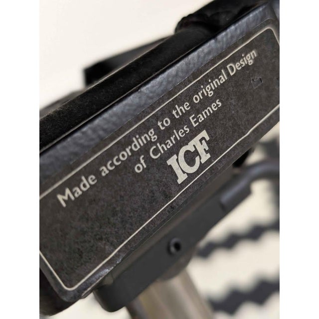 Black 1960s MCM Charles Eames Aluminum Group Ea117 Black Leather Desk Chair by ICF For Sale - Image 8 of 10