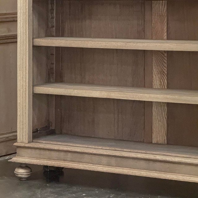 Antique Dutch Neoclassical Open Bookcase in Solid Stripped White Oak For Sale - Image 12 of 18