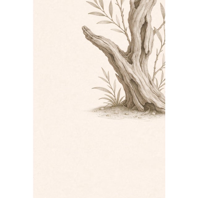 Dove Gray Driftwood Botanical Study, Minimal Coastal Nature Art Print, 24" × 36" For Sale - Image 8 of 10