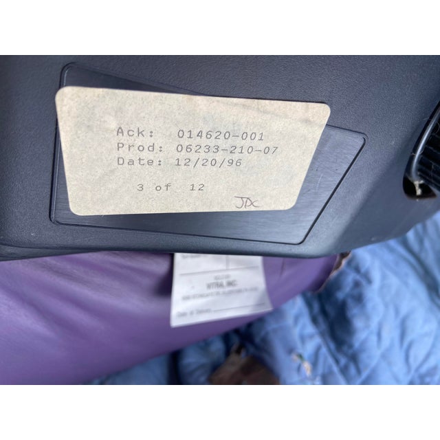 Vitra 1990s Mario Bellini Vitra Figura Post Modern Purple Leather Desk Chair For Sale - Image 4 of 12