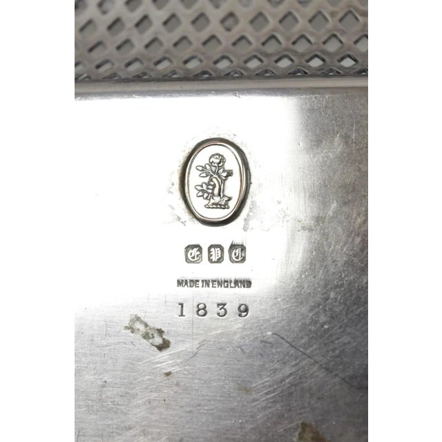 Antique Victorian Silver Plated Grapevine Repousse Platter Bar Tray W/ Monogram For Sale - Image 10 of 12