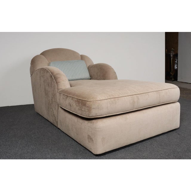 Art Deco-Style Chaise Lounge (ca. 1975, USA). Purchased by the original/sole owner in the 1970s and reupholstered in the...