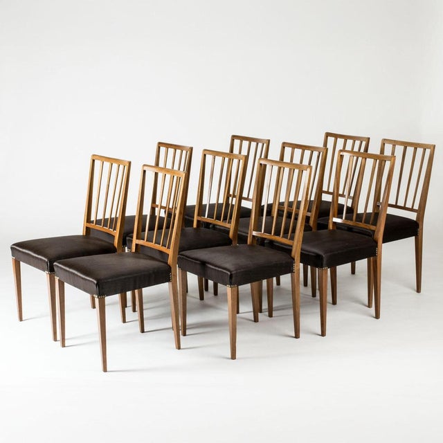 Modern Modernist Dining Chairs by Josef Frank for Svenskt Tenn, 1940s For Sale - Image 3 of 9